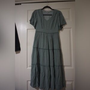 Polagram Sage Green Midi Dress